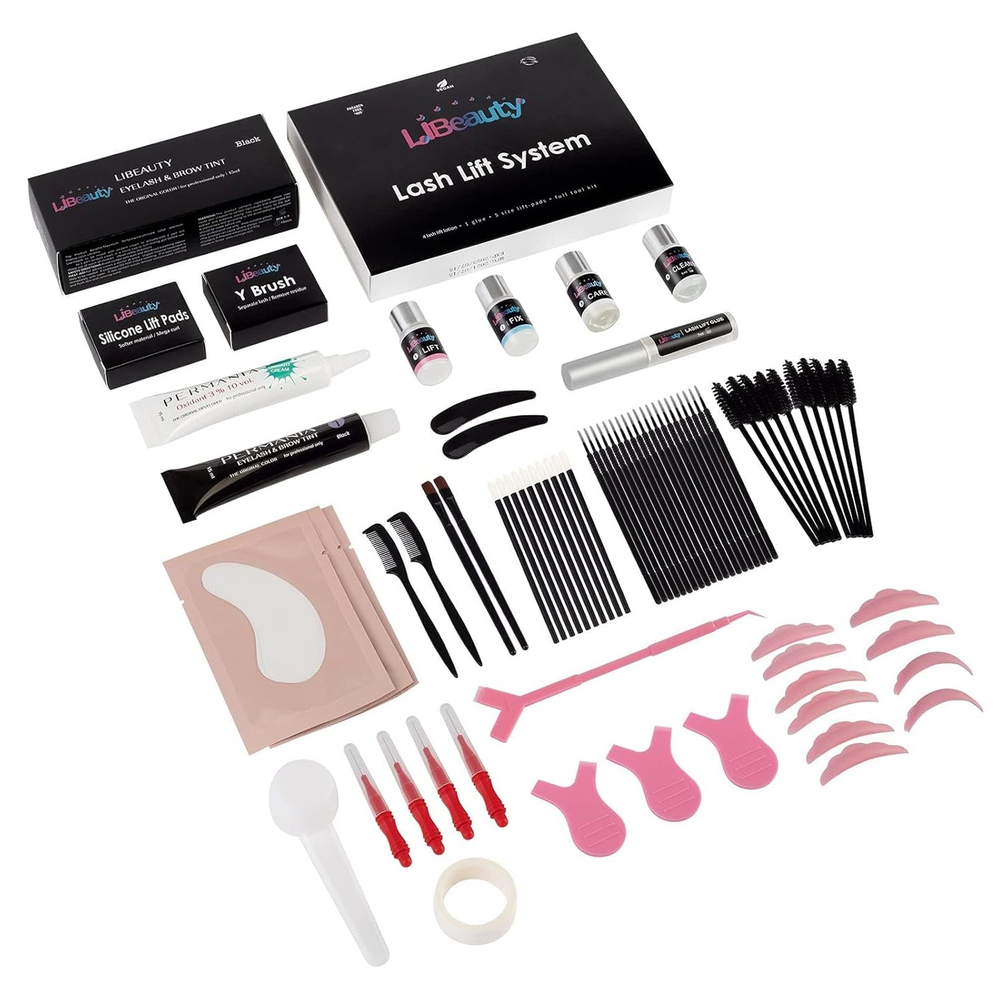 Lash Lift and Color Kit, Eyebrow Lamination with Black Color Kit, Suit for Home DIY & Salon, Eyelashes Black Curling Thicker Your Eyes Effect Great